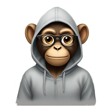 A monkey wearing glasses and a hoodie that says justice for Kyleigh sticker