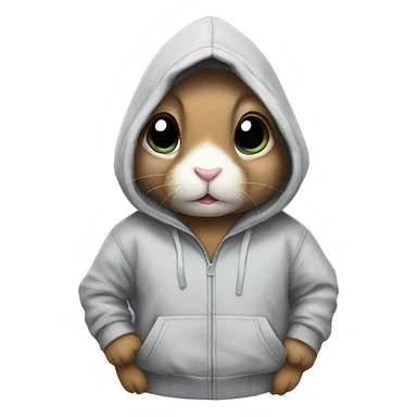 Rabbit wearing a hoodie sticker