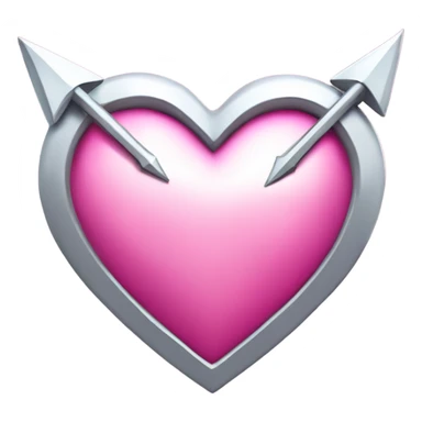 Silver Bow with pink arrow shot through heart with a white lightning bolt sticker