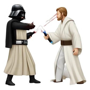 obi wan kenobi and darth vader fight the last battle sticker