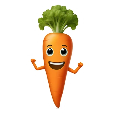 Carrot with face and limbs sticker