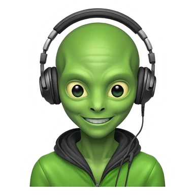 a alien behind the turntables sticker