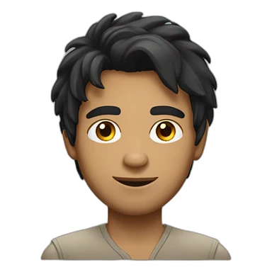 light skin indian guy with messy straight black hair sticker