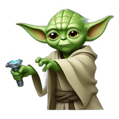 Master Yoda with lasersaber  sticker