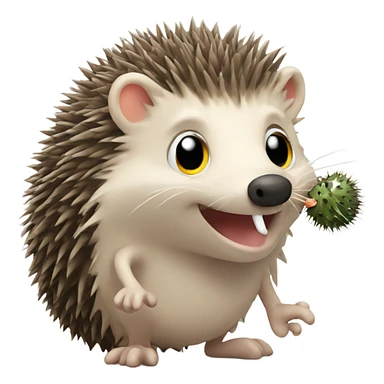 hedgehog with worm sticker