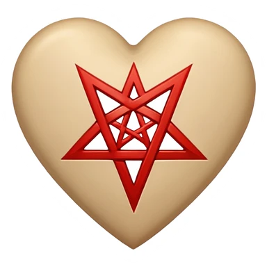 beige heart satanic sticker
