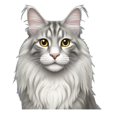 Grey white Maine coon sticker