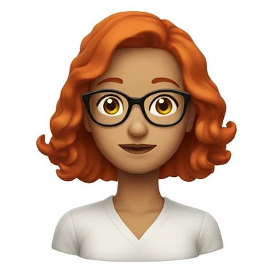 redhead with glasses witch sticker