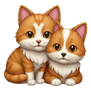 Cat and dog cuddling sticker