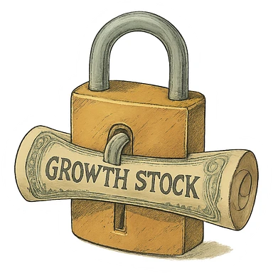 locked growth stock sticker