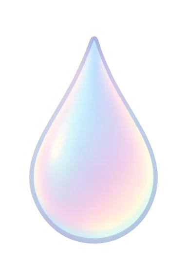 teardrop with a soft pastel glow, digital illustration, no background sticker