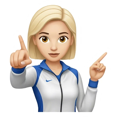 female sport coach pointing sticker