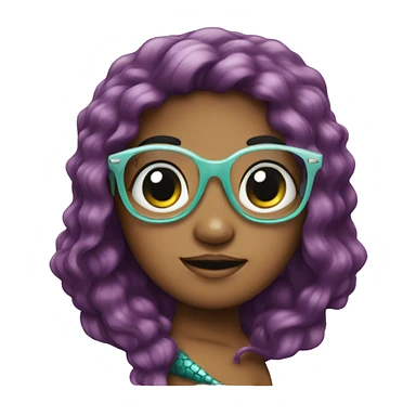 mermaid with glasses sticker