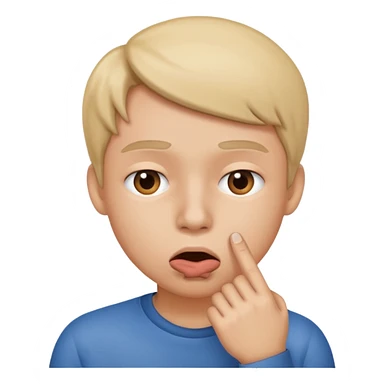 Worried with finger in mouth sticker