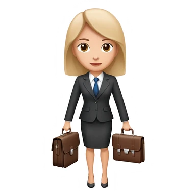 professional businesswoman in suit with briefcase sticker