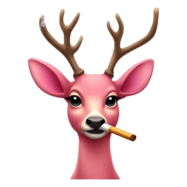 pink coquette deer smoking cigarettes  sticker