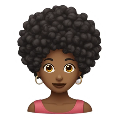 MUJER MORENA CON RIZOS TIPO AFRO  sticker
