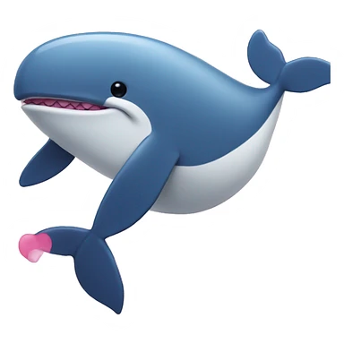 Whale with pink lipstick on mouth sticker