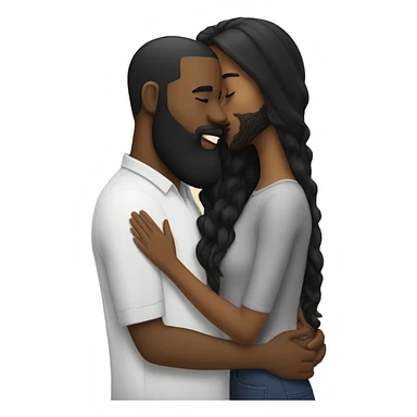 who’s woman black hair kissing black man with beard sticker