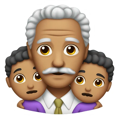 Mexican grandpa with curly hair and mustache carrying two baby’s  sticker