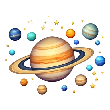 galaxy with stars and planets sticker