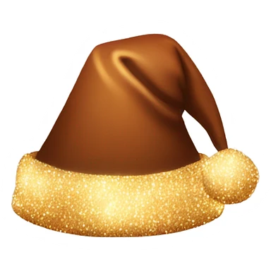 brown santa claus hat with shimmering garland sticker