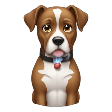 dog with smoking sticker