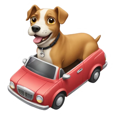 dog riding a car sticker