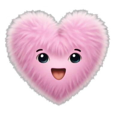 fluffy love heart sticker