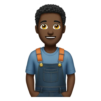 Blk guy in overalls  sticker