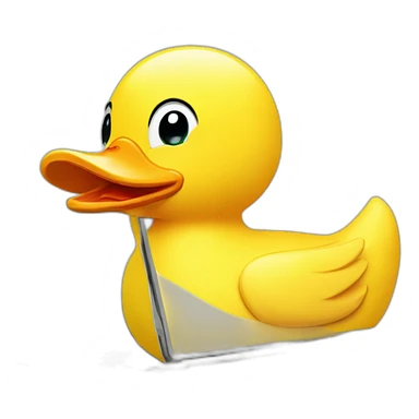 Laptop made out of rubber duck sticker