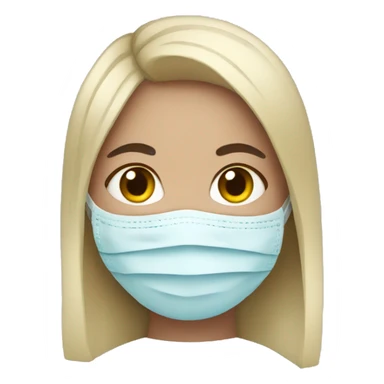 girl with face mask sticker