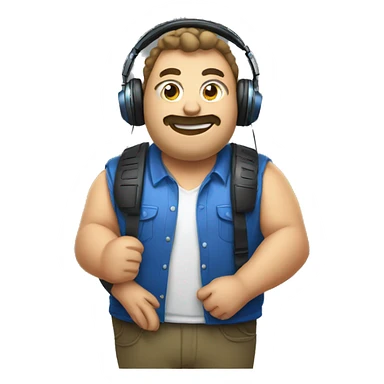 big chunky streamer with headphones sticker