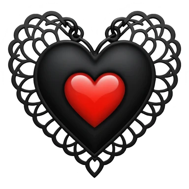 goth themed heart with a black lace necklace sticker