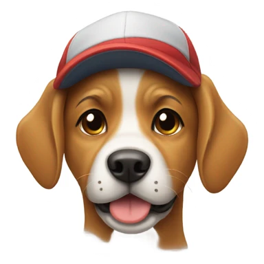 Dog wearing cap sticker