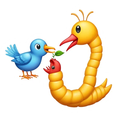 A worm eating a bird  sticker