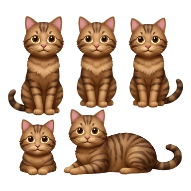 Create a cat in different poses sticker