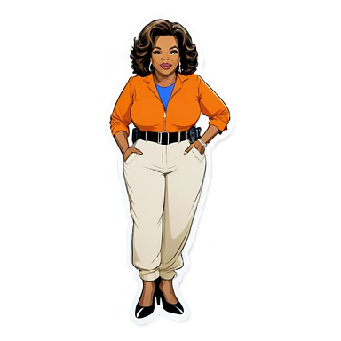 Oprah Winfrey arrested in an orange jumpsuit sticker