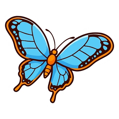 Vibrant blue butterfly sticker with delicate wing details sticker