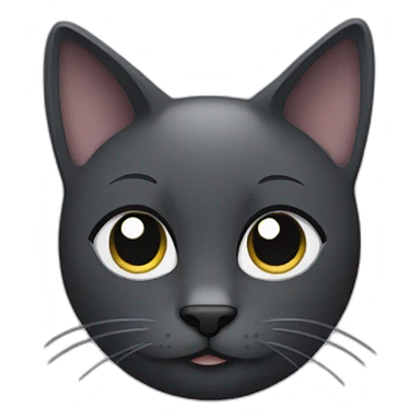 There is a Grey black cat face on love. sticker