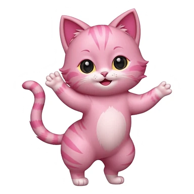 chibi anime pink cat dancing sticker