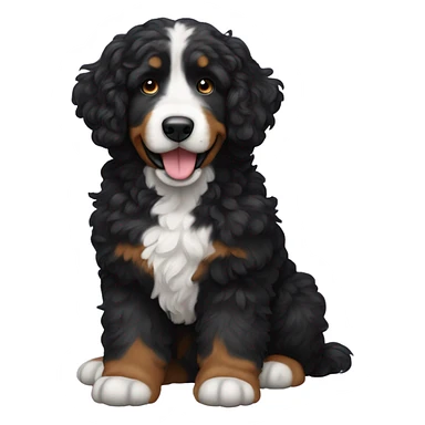 Bernedoodle mostly black sticker