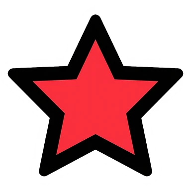 minimal red star logo, simple clean lines sticker