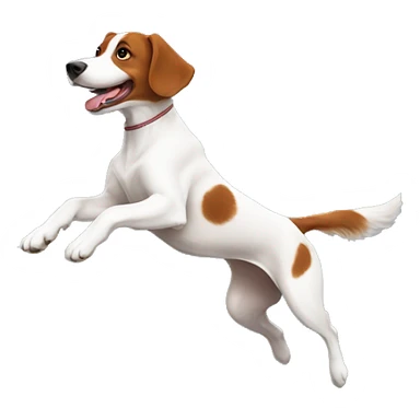 brittany dog agility jumping sticker