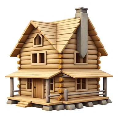 under construction log house sticker