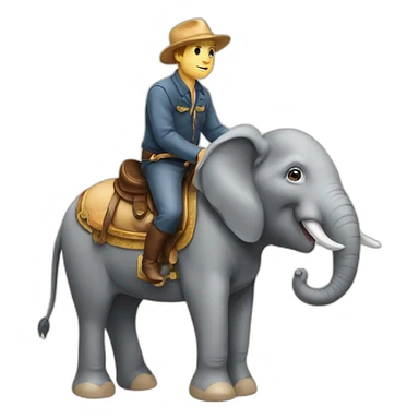 Elephant sitting on a horse sticker
