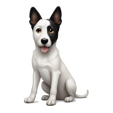 White dog black ear sticker