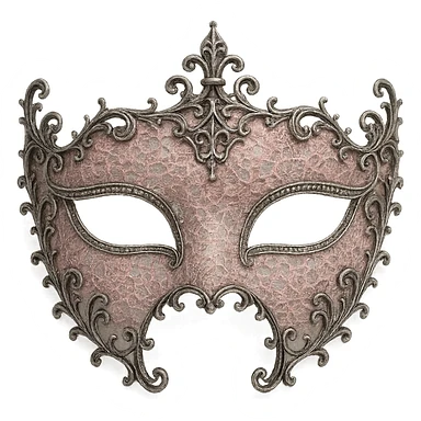 gothic masquerade mask, pink lace and silver sticker