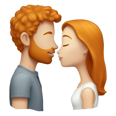 ginger girl kissing a white guy sticker