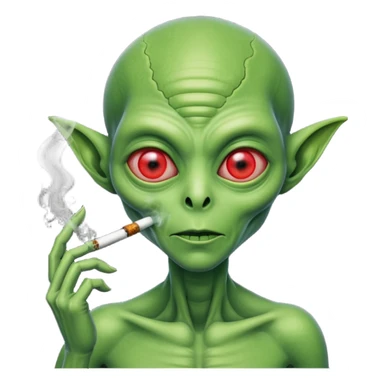 alien smoking joint sticker